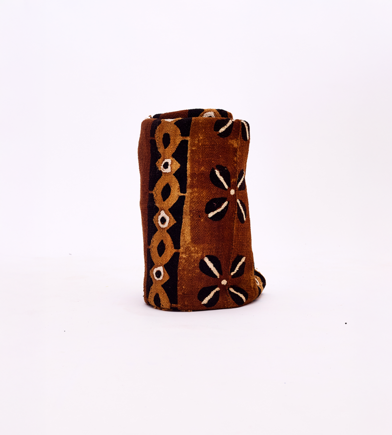 Tissé Bogolan marron fleur de cauri