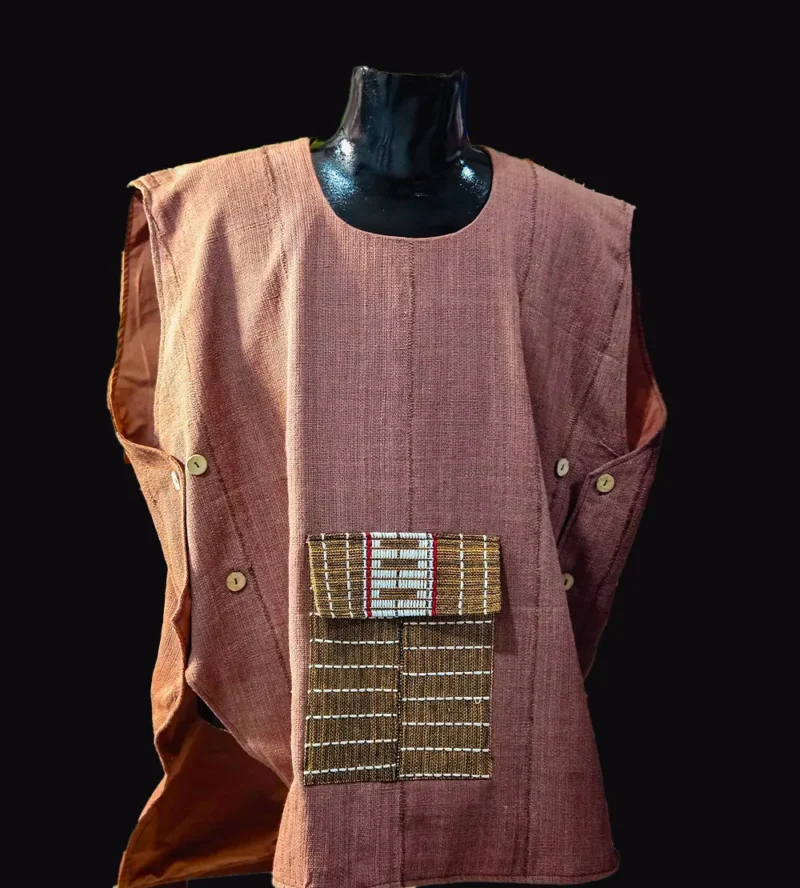 Gilet tissé marron