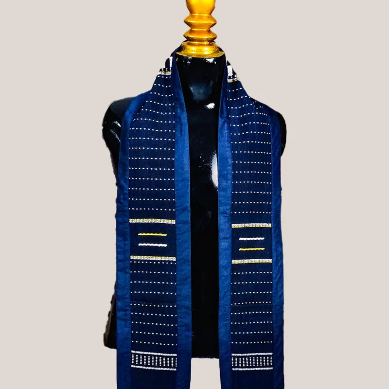 Echarpe tissée senoufo bleu nuit