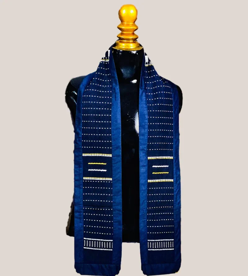 Echarpe tissée senoufo bleu nuit